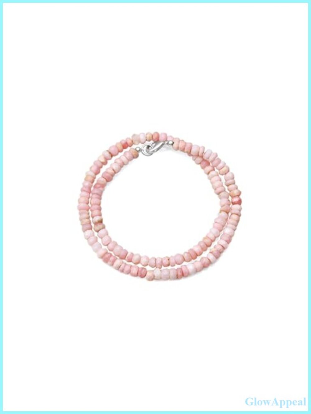 Natural Pink Peruvian Opal Necklace 5mm Faceted Rondelle Beads Handmade Gemstone